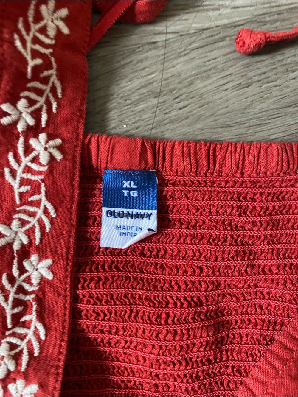Old Navy Red Embroidered Peasant Blouse - Picture 2 of 2